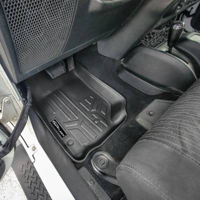 SMARTLINER - SMARTLINER SA0139/B0073 Front/Rear BLACK Floor Liners for Jeep Wrangler JK 4DR