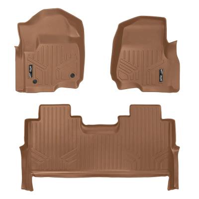 SMARTLINER - SMARTLINER SA1246/B1246 Tan Front/Rear Floor Liners for Ford Super Duty Crew