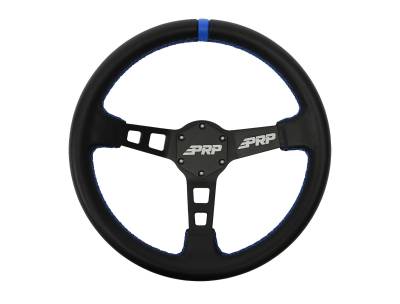 PRP - PRP G131 13"x3" Matte Black Deep Dish Steering Wheel Leather Grip