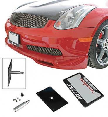 Stillen - Stillen 105360 Front Bumper License Plate Relocator for 03-04 Infiniti G35 Coupe