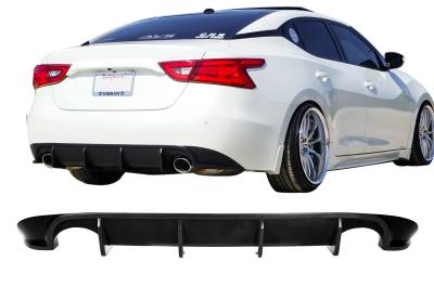 Stillen - Stillen KB12818MB Rear Valance Diffuser Matte Black for 16-18 Nissan Maxima