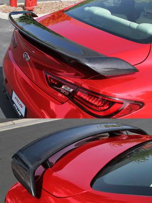 Stillen - Stillen CF11239 Rear Spoiler Carbon Fiber for 17-22 Infiniti Q60