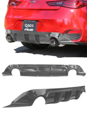 Stillen - Stillen KB11235 Rear Diffuser Unpainted for 17-21 Infiniti Q60 3.0t