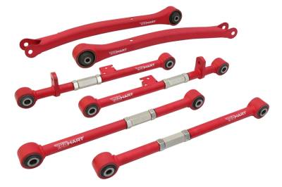 TruHart - TruHart TH-S102 Trailing Lateral Arms RF & RR Red for 04-07 Subaru Impreza