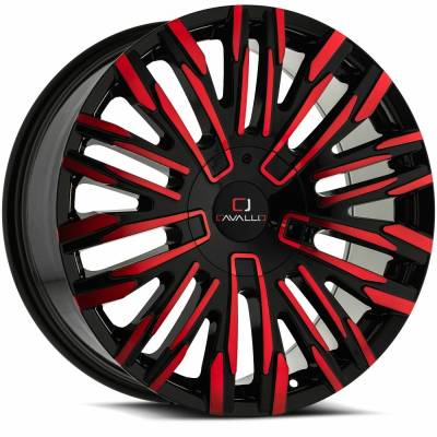 Cavallo - Cavallo Wheel CLV-28208561351397+15RMW CLV-28 20x8.5 6x135/5.5 15mm Black/Red