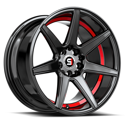Spec-1 - Spec-1 SP-731883638GBRU SP-73 Wheel 18x8 5x112/4.5 38mm Black/Red