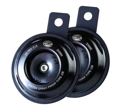 Hella - HELLA 012588011 12V Motorcycle Series Black Universal Dual Horn Kit