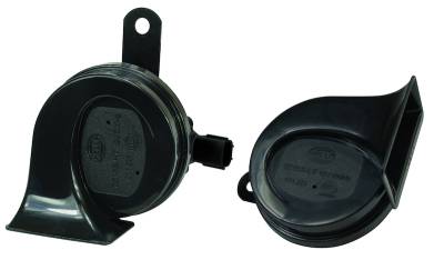 Hella - HELLA 011225921 Black BX Trumpet 12V Horn Kit for Passenger Car