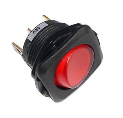 Hella - HELLA H61928001 Red 12V 20A Blade Terminal Lighted Rocker Switch