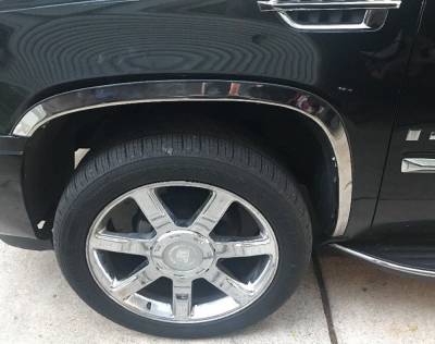 APS - APS FT03A-ESCA07 Stainless Steel 2" Fender Lip Trim for 07-14 Cadillac Escalade