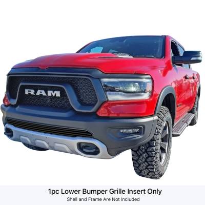 APS - APS Stainless Billet Bumper Grille Black for 19-24 RAM 1500 Rebel/TRX GR04FEB04J