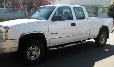 APS - APS FT03H-SIL99L Stainless Steel 2" Fender Lip Trim for 99-06 Silverado/Sierra
