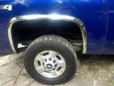 APS - APS FT03H-SILHD07 Stainless Steel 2" Fender Lip Trim 07-13 Silverado HD