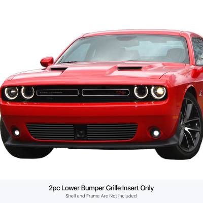 APS - APS Stainless Billet Bumper Grille Black for 15-23 Dodge Challenger GR04FFC38J