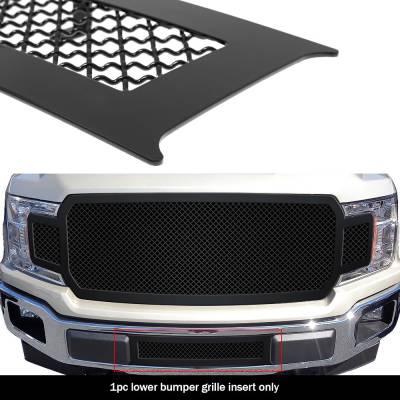 APS - APS Wire Mesh Bumper Grille Black 18-20 Ford F150 GR06GFD01K