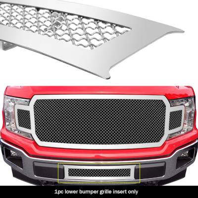 APS - APS Wire Mesh Bumper Grille Polish 18-20 Ford F150 GR06GFD01S
