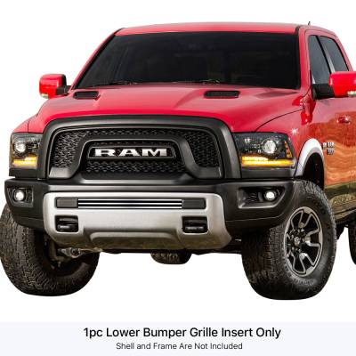 APS - APS Stainless Billet Bumper Grille Polish for 15-18 RAM 1500 Rebel GR04FEB56S