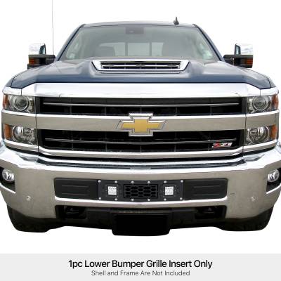 APS - APS Laser Cut Stainless Bumper Grille Black 15-19 Silverado HD GR03LFC19L