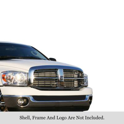 APS - APS Stainless Billet Bumper Grille Black for 02-08 RAM 1500/HD GR04FEC75J