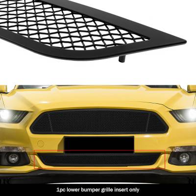 APS - APS Wire Mesh Bumper Grille Black 15-17 Ford Mustang 2.3L/V6 GR06GFD03H