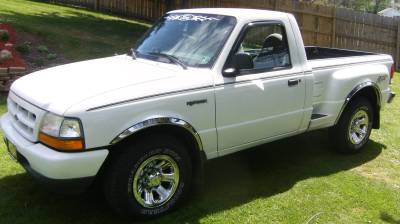 APS - APS FT06O-RNG93L Stainless Steel 2" Fender Lip Trim for 93-05 Ford Ranger