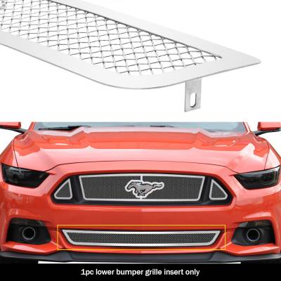 APS - APS Wire Mesh Bumper Grille Polish 15-17 Ford Mustang GT GR06GFD05T