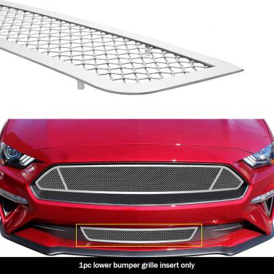 APS - APS Wire Mesh Bumper Grille Polish 18-22 Ford Mustang GR06GFD07T