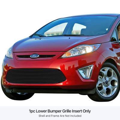 APS - APS GR06FFH82J Stainless Billet Bumper Grille Black for 11-13 Ford Fiesta