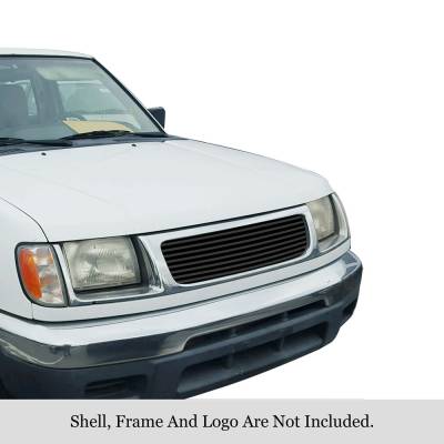 APS - APS GR14HED39J Stainless Billet Grille Black for 98-00 Nissan Frontier