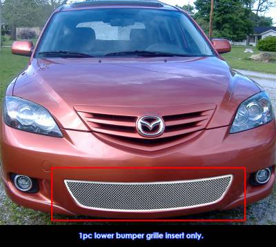 APS - APS Wire Mesh Bumper Grille Polish 04-06 Mazda 3 Sport GR13GFB37T
