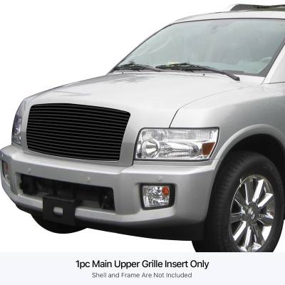 APS - APS GR14HED47J Stainless Billet Grille Black for 04-10 Infiniti QX56