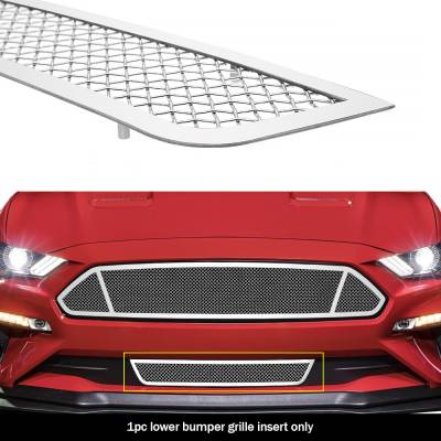 APS - APS Wire Mesh Bumper Grille Polish 18-22 Ford Mustang GT GR06GFD09T