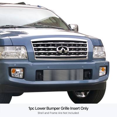 APS - APS GR14HED48S Stainless Polished Billet Bumper Grillefor 04-10 Infiniti QX56