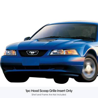 APS - APS Stainless Billet Hood Grille Polish 99-04 Ford Mustang V6 GR06FFJ11S