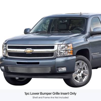 APS - APS Stainless Billet Bumper Grille Polish 07-13 Silverado 1500 GR03FEG67S