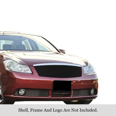 APS - APS GR14HEF08J Stainless Billet Grille Black for 05-07 Infiniti M35 Sedan