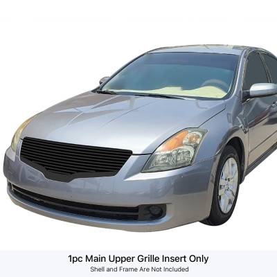 APS - APS GR14HFE65J Stainless Billet Grille Black for 07-09 Altima Sedan