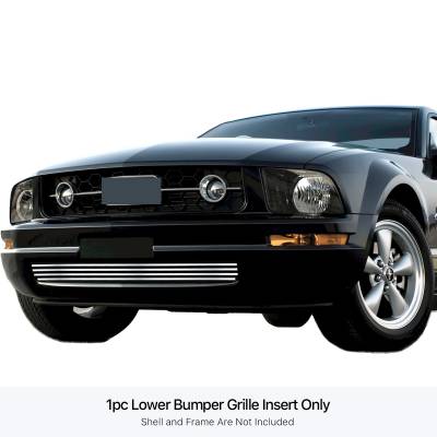 APS - APS GR06FFJ17S Stainless Billet Bumper Grille Polish for 05-09 Ford Mustang V6