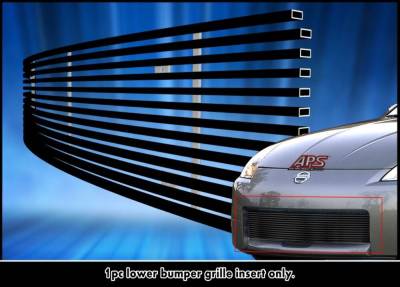 APS - APS GR14FED14J Stainless Billet Bumper Grille Black for 06-07 Nissan 350Z