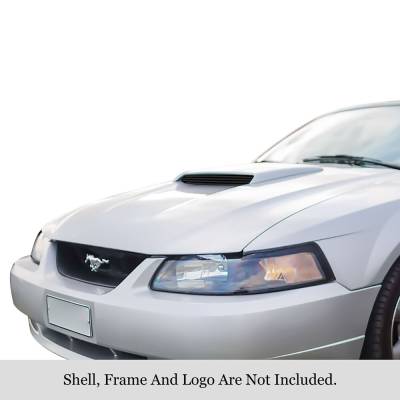 APS - APS Stainless Billet Hood Grille Black 99-04 Ford Mustang GT GR06FFJ20J