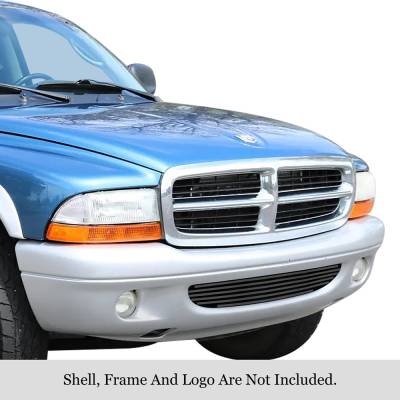 APS - APS Stainless Billet Bumper Grille Black for 97-03 Dakota/Durango GR04FEH10J