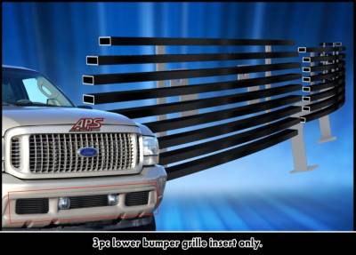 APS - APS Stainless Billet Bumper Grille Black 99-04 Super Duty/Excursion GR06HEC88J