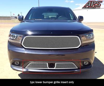 APS - APS Wire Mesh Bumper Grille Polish for 14-18 Dodge Durango GR04GFC48T
