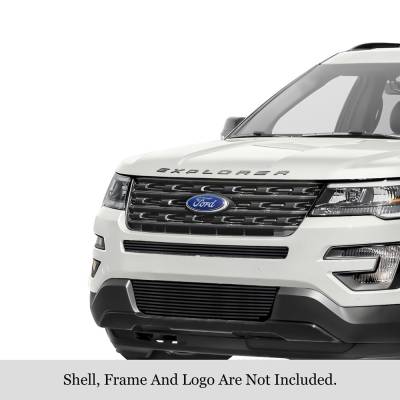 APS - APS Stainless Billet Bumper Grille Black 16-19 Ford Explorer GR06FFJ39J