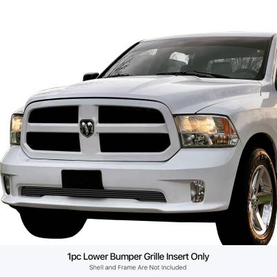 APS - APS Stainless Billet Bumper Grille Black for 13-18 RAM 1500 Sport GR04FEI20J