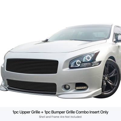 APS - APS GR14HGG74J Black Stainless Billet Grille for 09-14 Nissan Maxima