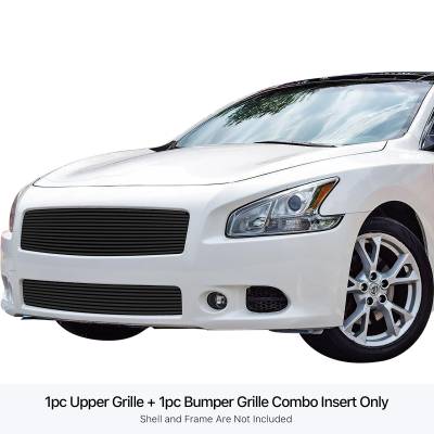 APS - APS GR14HGG74N High Density Stainless Billet Grille Black for 09-14 Maxima