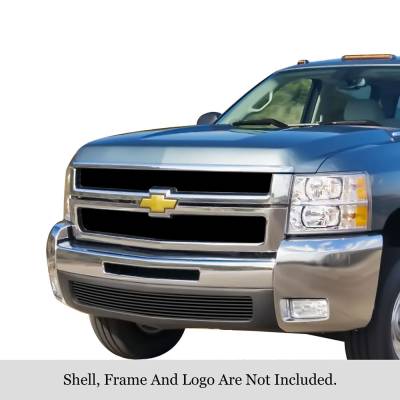 APS - APS Stainless Billet Bumper Grille Black 07-10 Silverado 2500/3500 GR03FFE88J