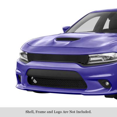 APS - APS Stainless Billet Grille Black for 15-19 Dodge Charger GT/RT/SRT GR04FFJ32J