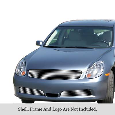 APS - APS Stainless Billet Grille Brushed for 05-06 G35 Sedan GR14HGH78C